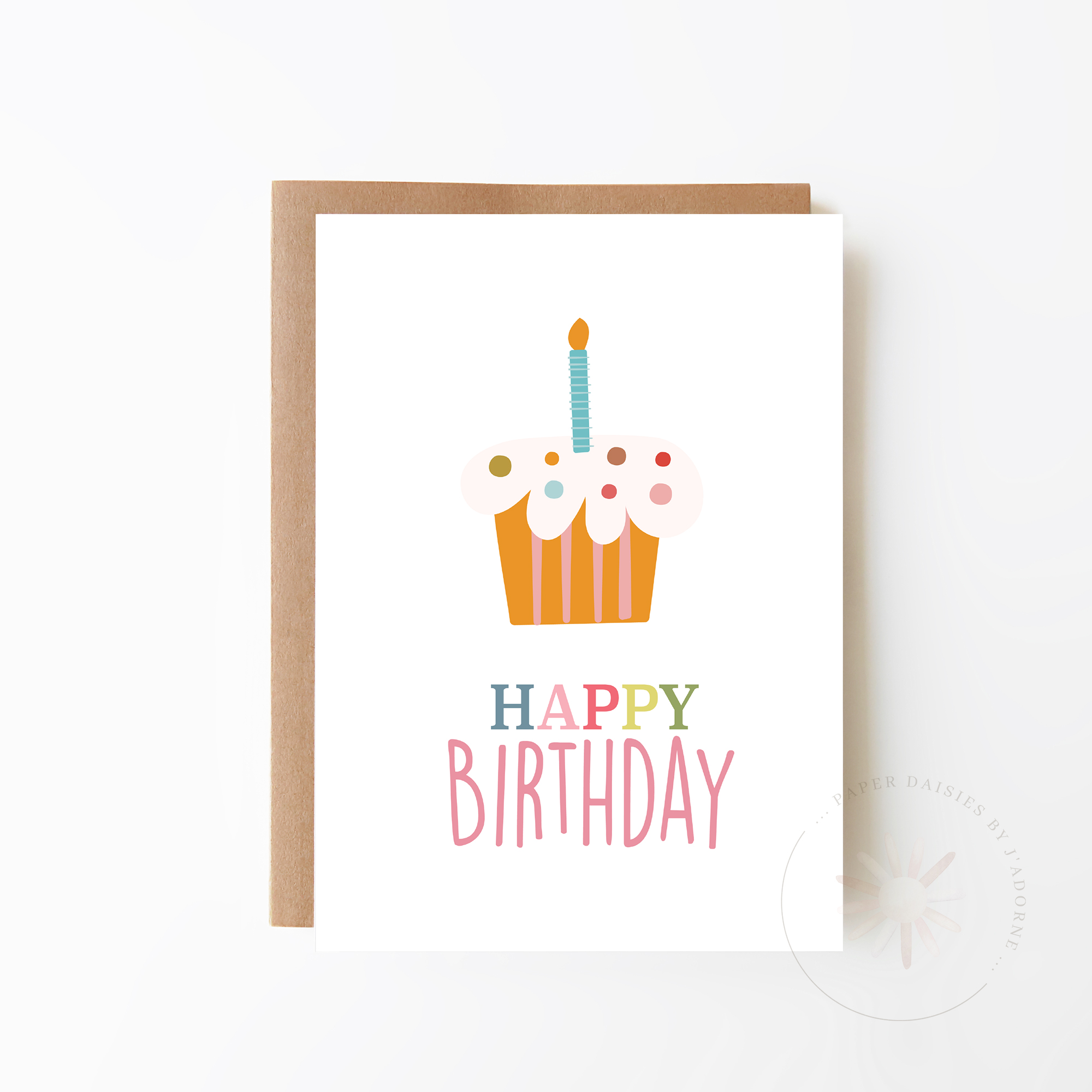 Colourful Cupcake Birthday Card | Paper Daisies by j'adorne